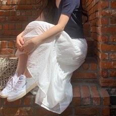 모어렌 카루아 레이스 코튼 롱 스커트