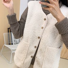 [55-88까지]루즈핏 뽀글이 양털 퍼 조끼