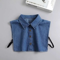 데님셔츠 페이크카라 공갈카라 가짜 청 레이어드 여성