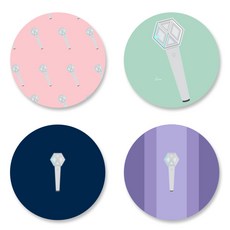 [와우박스] 엑소(EXO) 에리디봉 응원봉 커스텀 방수 스티커, 2번(원형-63mm) 무광 방수 스티커