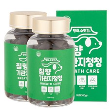 강아지 기관지 호흡기 영양제 거위소리 켁켁거림 감기 기침 댕이수랏간 침향 기관지청청 100g, 2개