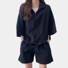 시크페퍼 하프 집업 바람막이 아노락 운동복 여성 상하의 세트
