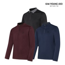 간절기겨울용 김영주스포츠 남성 기모 집업 카라 티셔츠 MT05