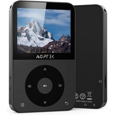 AGPTEK 64GB MP3 플레이어블루투스 포함 2.3인치 수평 스크린 클래식 다기능 음악 플레이어스피커 FM 라디오 모델 A52 블랙 Q930537, Black - 아이리버오디오