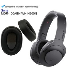 국내배송 소니 MDR-100ABN WH-H900N 이어패드 이어 쿠션 커버 패드 가죽 헤드폰 헤드셋 교체 스펀지 교체용 호환 캡, 이어솜(1쌍)+ 이어패드(1쌍)