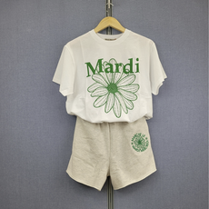 [국내정품] 마르디메크르디 T SHIRTS+SHORTS SET _WHITE GREEN 티셔츠 반바지 세트_화이트 그린