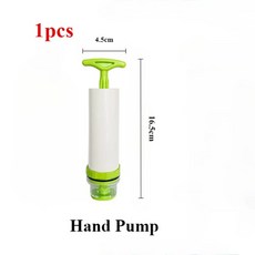 개 가방 지퍼 주방용 재사용가능 락 공기 냉동고 보관 진공 백 압축 10, Hand Pump 1pcs, 1개