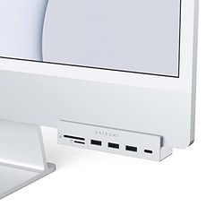 사테치 USB-C 클램프 허브 – USB-C 데이터 포트 USB-A 3.0 데이터 미국 멀티포트-622583, 2017/2019 아이맥, 스페이스 그레이 - awk3131a