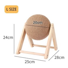 고양이스크래쳐 수직 원형 원목 붙이는스크래쳐 고양이 스크래처 볼 고양이 장난감 새끼 볼, V자형 L 사이즈