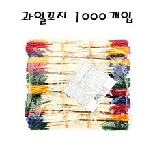 [캠인노크] 과일꽂이 자작나무 꽃요지 롱 이쑤시개, 2개, 1000개