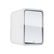 JL 미니 냉장고 화장품 음료 냉온장고 LED 거울 8L, 화이트