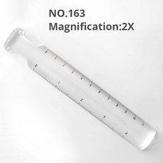 측정 눈금이 있는 포켓 사이즈 바 눈금자 확대경 2X 배율, 02 NO.163
