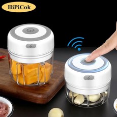 민찌기 고기분쇄기 HiPiCok 전기 식품 다지기 고기 분쇄기 마늘 미니 프레스 야채 USB 주방 가제트, 1개