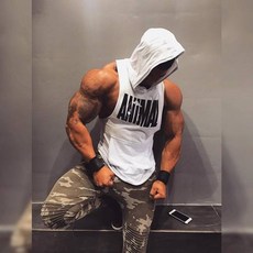 남자 김종국운동복 여름민소매후드 머슬핏 헬창핏 근육티 헬스핏 몸짱티셔츠 7