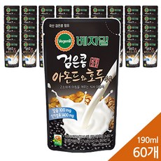 베지밀 검은콩아몬드호두 두유 파우치, 60팩, 190ml