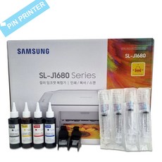 삼성전자 정품 SL-J1680 잉크젯복합기 J1660후속 리필잉크 충전세트 포함, 삼성 SL-J1680 잉크젯복합기 + 리필잉크 충전세트