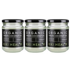 KIKI Health Virgin Coconut Oil 영국 키키헬스 버진 코코넛 오일 200ml x 3팩, 3개