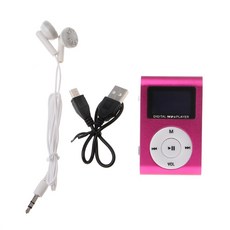 MX-801 미니 USB 금속 클립 마이크로 TF 카드 슬롯 LCD 화면 음악 MP3 플레이어, 분홍색