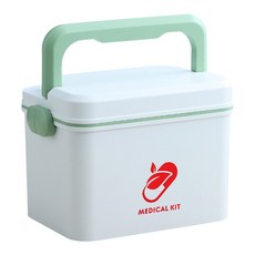 뚜껑이있는 의약품 상자 및 처리 응급 처치 키트 컨테이너 의료 태블릿 주최자 홈 침실 사무실 야외 휴대용 케이스., 녹색, S, 1개