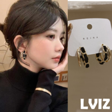 LVIZ ins 여성용 실버 스터드 다이아몬드 귀걸이 925 귀걸이 LV-3