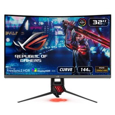 ASUS 31.5인치 PS5 대응 곡선 게이밍 모니터 XG32VQR WQHD 광시야각 178° 144Hz HDR400 FREESYNC 2 HDR DCI-P3 HDMI×2포트 높이 조정 3년 보증