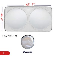 S/M/L/XL 자동차 차양 앞 유리 커버 UV 보호 실드 반사 태양 차단 전면 후면 접이식, L 167x95cm, 1개