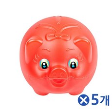 돼지저금통 가벼운 캐릭터저금통 빨간 대x5개 저금통인형 저금통선물 거실인테리어 가정용금고, 단일색상