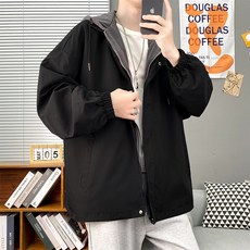 ANYOU 페이크 투피스 재킷 스포츠 코트 남자 코트 카디건 코트 야구복 바람막이