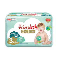 킨도 프리미엄 오슬림 밴드형 기저귀, 3단계(4~8kg) 중형, 34매