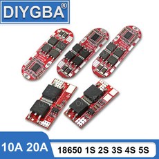 BMS 18650 이온 Lipo 보호 회로 기판 모듈 Pcb Pcm Bms 충전기 10A 20A 1S 2S 3S 4S 5S, 1개, 없음, 없음