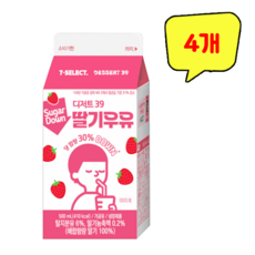 디저트39 콜라보 딸기우유, 4개, 500ml