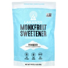 라칸토 나한과 감미료 에리스리톨 함유 분말 454g(16oz), 1개, 454g