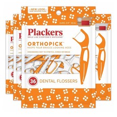 Plackers 플렉커스 Orthopick 올도픽 교정용 치실 36개입 4팩, 1개, 1개