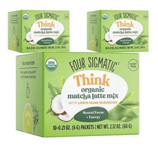 포시그매틱 포 Sigmatic 말차 라떼(10 팩) Four Sigmatic Matcha Latte(10pack), 3개, 60g