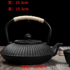 찻주전자 일본식 주전자 보리차 막걸리 주철 식당 카페 감성 사극 소품, 03.블랙 부채 800ml Z