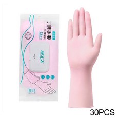 가정용 청소 주방 니트릴 장갑 내구성 일회용 연장 방수 용품, 30PCS-Pink-L, 30개