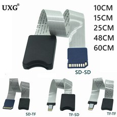 SD 카드 암TF 마이크로 SD 수 SDTF 유연한 카드 연장 케이블 연장 어댑터 리더 10cm 25cm 48cm 60cm, 11)15cm SDTF, 1개