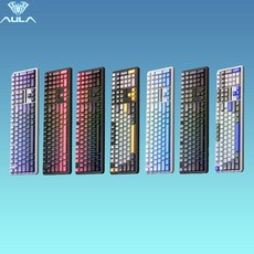 [성의] AULA 독거미 F108 풀배열 기계식 게이밍 키보드 RGB GASKET 4000mAh 108키100%배열 핫스왑DIY 무선 3모드연동 F108 PRO, (별빛블랙키보드+팥블랙핑크측각키캡)-카라멜라떼축