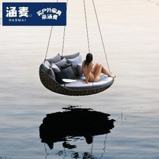 라탄 흔들 그네 의자 행잉 에그 체어 야외 성인 해먹 2인용 침실 1인 원형 실내용 넝쿨, 01 링클프리 (노란색)