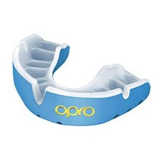OPRO 골드 레벨 마우스 가드 럭비 하키 복싱 및 기타 접촉 스포츠 용 Gum Shield-18 개월 치과 보증 (성, Sky Blue_Youth, Sky Blue