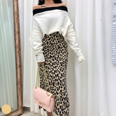 0 velys 핏예쁜 레오파드 호피무늬 롱 스커트 CSK1085