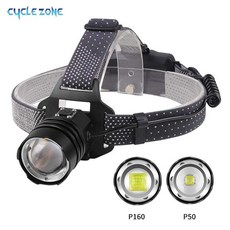 브라비오LED 고성능 xhpp160 충전 18650배터리 3 모드 90도 조절 수렵용 손전등 줌 xhp50, 단일옵션, 3301-P50.01, 1개