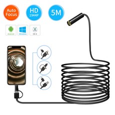 자동차 용 자동 초점 HD1944P 내시경 안드로이드 전화 유형 c 5MP 미니 하수도 검사 카메라 12mm Usb 1 20m, 12mm hard cable, 2m, 1개