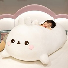 폭신폭신 안고자는베개 대형 롱쿠션 오리 애착 거위 귀여운, 50cm, 구름토끼빅아이 화이트