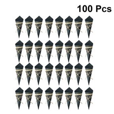 100pcs DIY 크래프트 종이 콘 크리 에이 티브 플라워 홀더 꽃다발 캔디 박스 웨딩 파티 선물 블랙|선물가방&포장용품|, 1개, As Shown, 단일