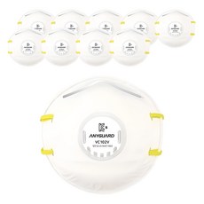 애니가드 안면부여과식 컵타입 밸브형 1급 방진 마스크 VC-102V, 10개, 화이트 10개, 화이트