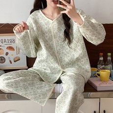 지금 당장 봐야할 순면누빔잠옷 추천 아이템 베스트 10 9 긴팔 누빔 리틀가든 상하세트 파자마 겨울 수면 잠옷 여성용 홈웨어 빅사이즈 귀여운