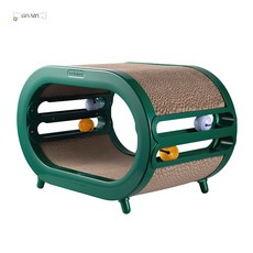  WINANON 고양이 소파스크래처 라운드 양면 골판지 스크래쳐, 빈티지그린+선물 