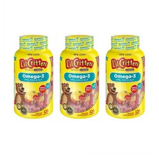 L'il Critters 릴 크리터스 오메가 3 라즈베리 레몬에이드 120구미 3팩, 120정, 3개