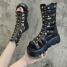 오버솔 신발 토오픈 워커 여름 여성 통굽 워커샌들 샌들 키높이